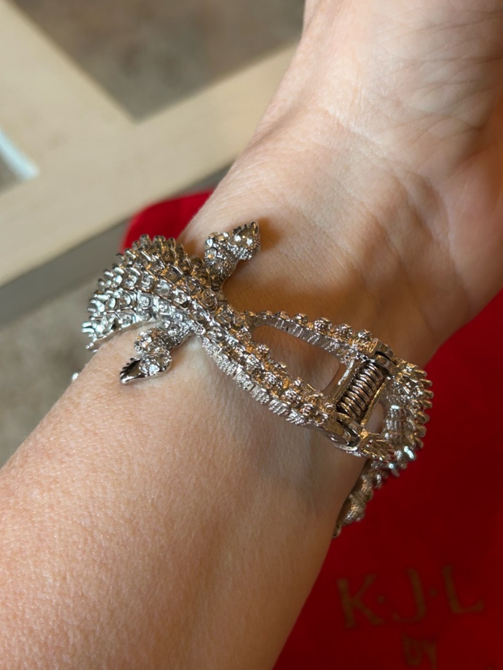 Kenneth Jay Lane Rhinestone Alligator Bracelet - Picture 6 of 7